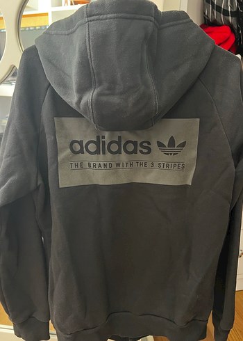 m Beden Siyah Adidas Fermuarlı Kapüşonlu Kadın Ceket