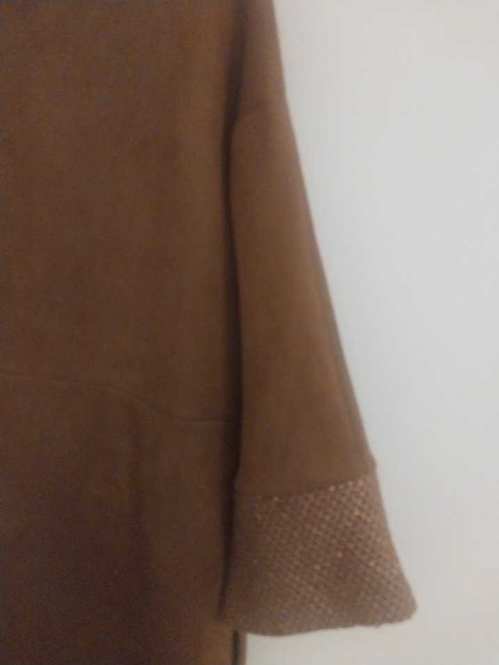 Kahverengi Süet görünümlü Batik elbise - Görsel 3