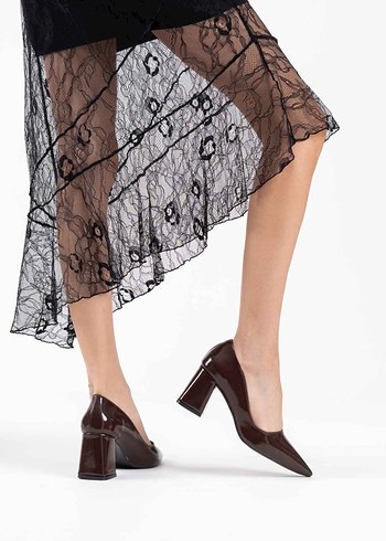 Kahverengi Kadın Klasik Topuklu Ayakkabı - Görsel 5