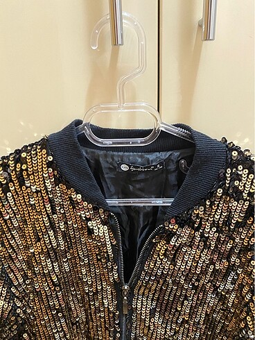 Gold payetli ceket - Görsel 3