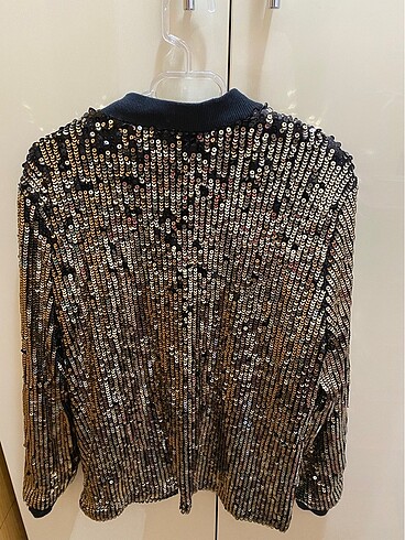 Gold payetli ceket - Görsel 2