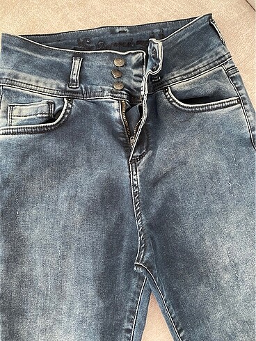 Likralı lacivert jean - Görsel 3