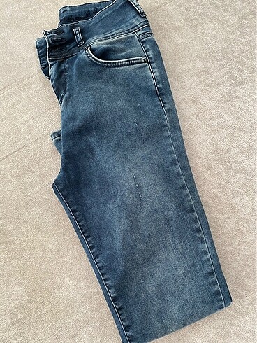 Likralı lacivert jean - Görsel 7