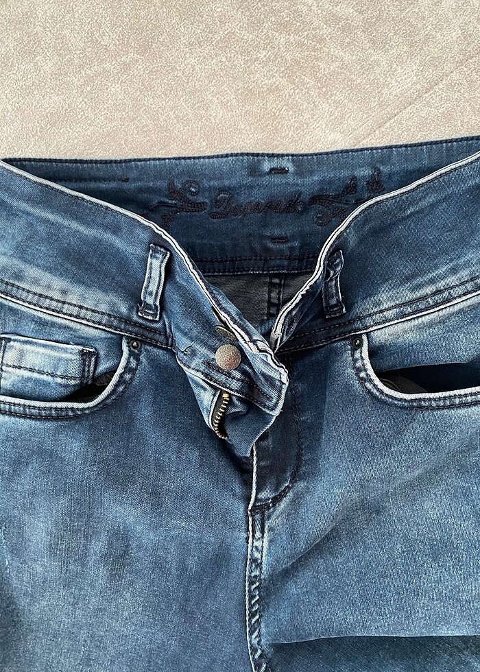 Likralı lacivert jean - Görsel 4