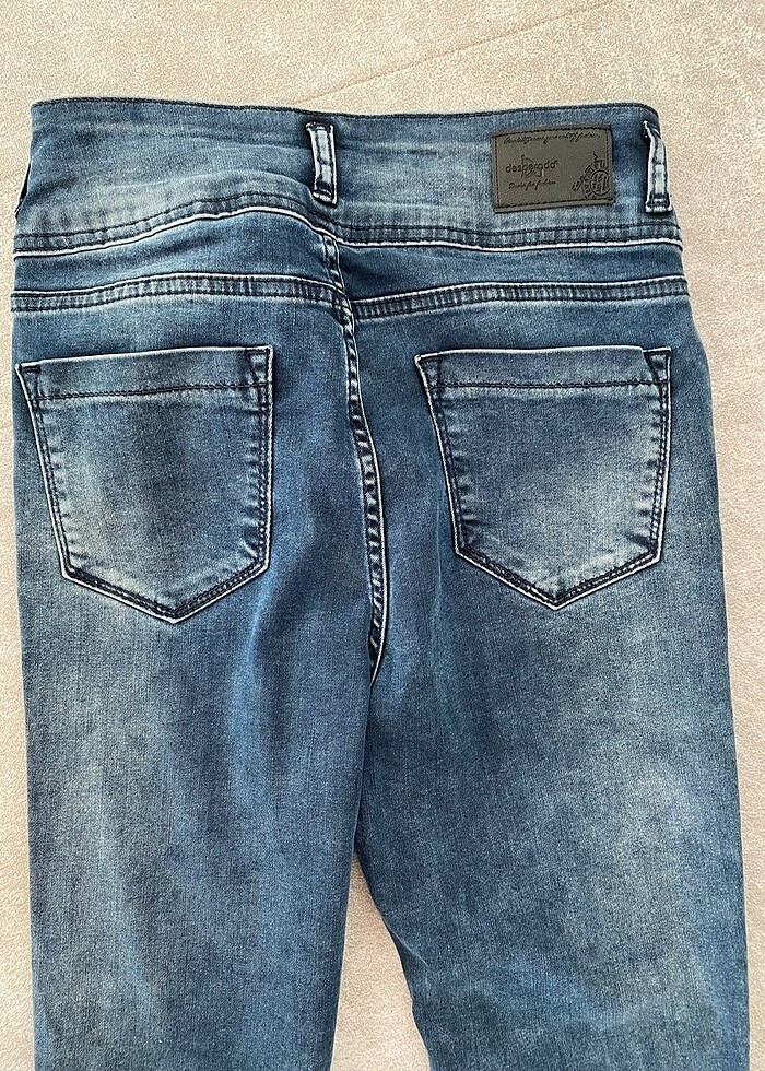 Likralı lacivert jean - Görsel 5