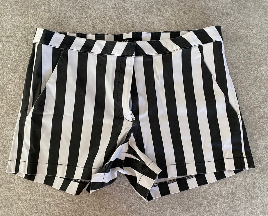 Çizgili Kadın Mini Şort - Görsel 2
