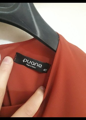 Puane Uzun Kollu Kiremit Salaş Tunik