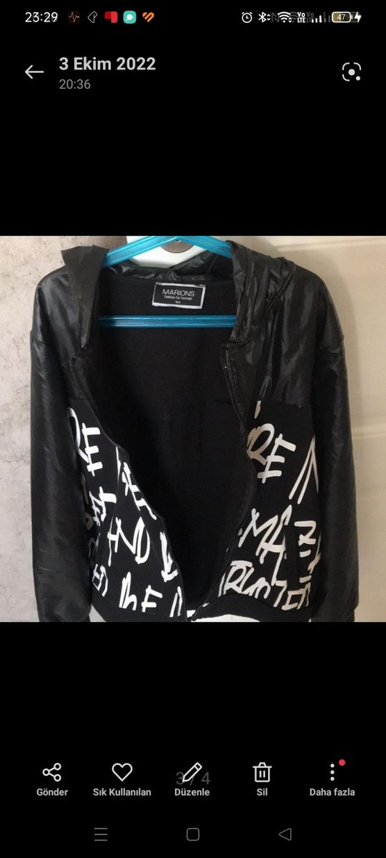 Kapüşonlu Siyah Erkek Çocuk Sweatshirt - Görsel 4