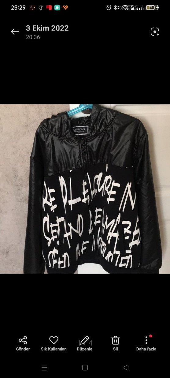 Kapüşonlu Siyah Erkek Çocuk Sweatshirt - Görsel 2