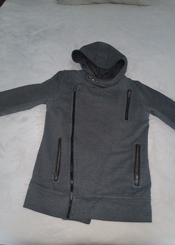 Gri Erkek Çocuk Kapüşonlu Sweatshirt - Görsel 8