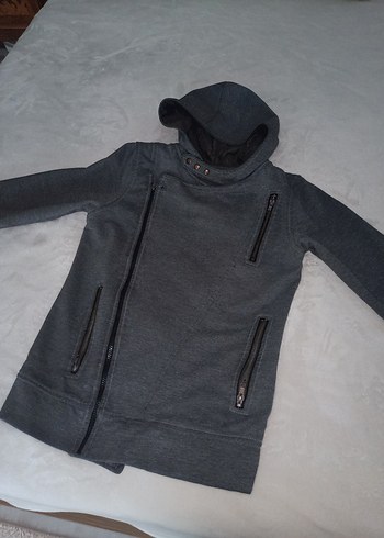 Gri Erkek Çocuk Kapüşonlu Sweatshirt - Görsel 7