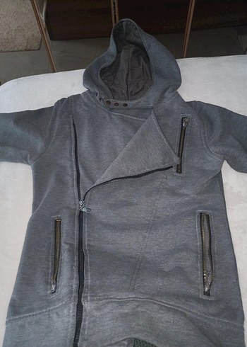 Gri Erkek Çocuk Kapüşonlu Sweatshirt - Görsel 3