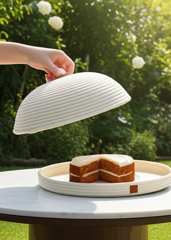 Beyaz Yuvarlak Kek Kabı ve Kapak