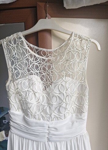 Beyaz mezuniyet nişan elbisesi - Görsel 3