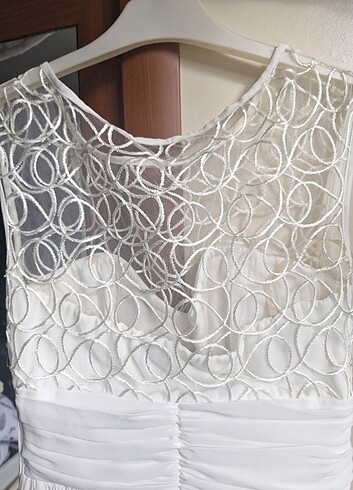 Beyaz mezuniyet nişan elbisesi - Görsel 6