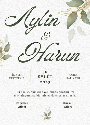  Düğün kına davet 