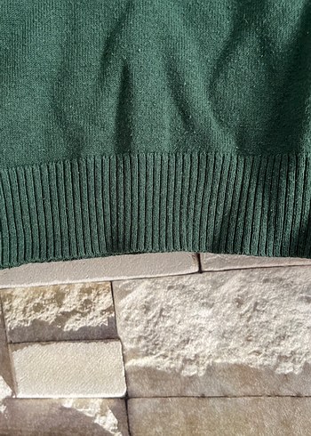 Kadın Yeşil Boğazlı Örgü Kazak - Görsel 4