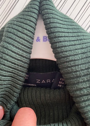 Kadın Yeşil Boğazlı Örgü Kazak - Görsel 5