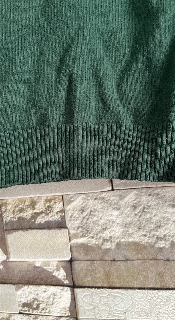 Kadın Yeşil Boğazlı Örgü Kazak - Görsel 4