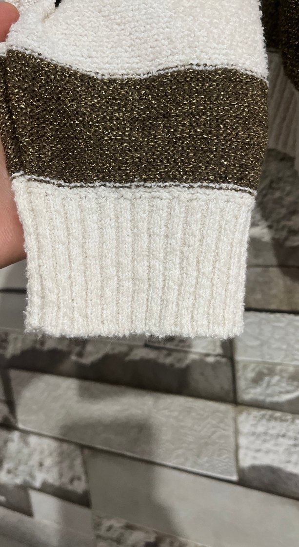 Çizgili Rahat Kadın Triko Kazak - Görsel 4