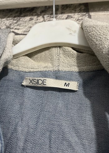 Gri Denim ve Kumaş Karışımı Kadın Ceket - Görsel 5