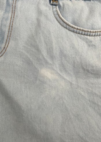 11-12 Yaş Beden mavi Renk Kadın Çift Renkli Mini Denim Şort