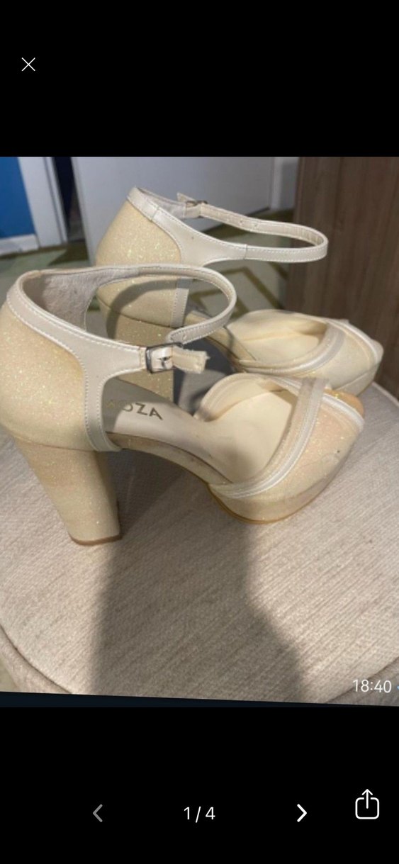 Beyaz Süet Platform Topuklu Kadın gelınlık Ayakkabı - Görsel 3