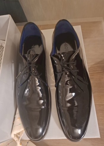 Siyah Parlak Erkek Klasik  düğün nikahAyakkabısı - Görsel 4