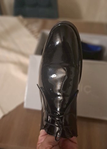 Siyah Parlak Erkek Klasik  düğün nikahAyakkabısı - Görsel 3