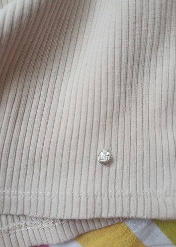 xs Beden ten rengi Renk Loft Bej Kısa Kollu Mini Kadın Tişört