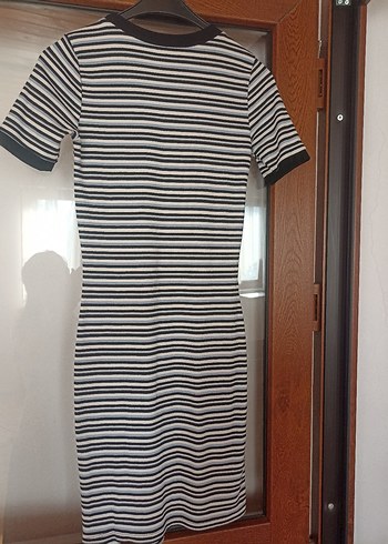 Koton Çizgili Fitted Midi Elbise