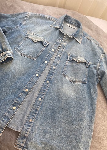 l Beden mavi Renk Düğmeli Gri Kadın Denim Ceket