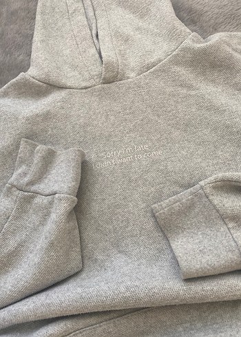 s Beden Gri Kapüşonlu Kadın Sweatshirt