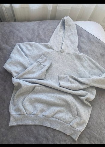 Gri Kapüşonlu Kadın Sweatshirt
