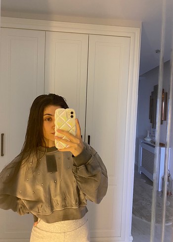 s Beden Gri Oversize Sweatshirt