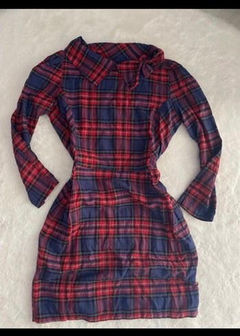 Uzun Kollu Kareli Midi Elbise - Görsel 2