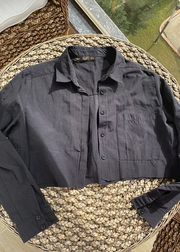 Kadın Siyah Düğmeli Gömlek - Görsel 2