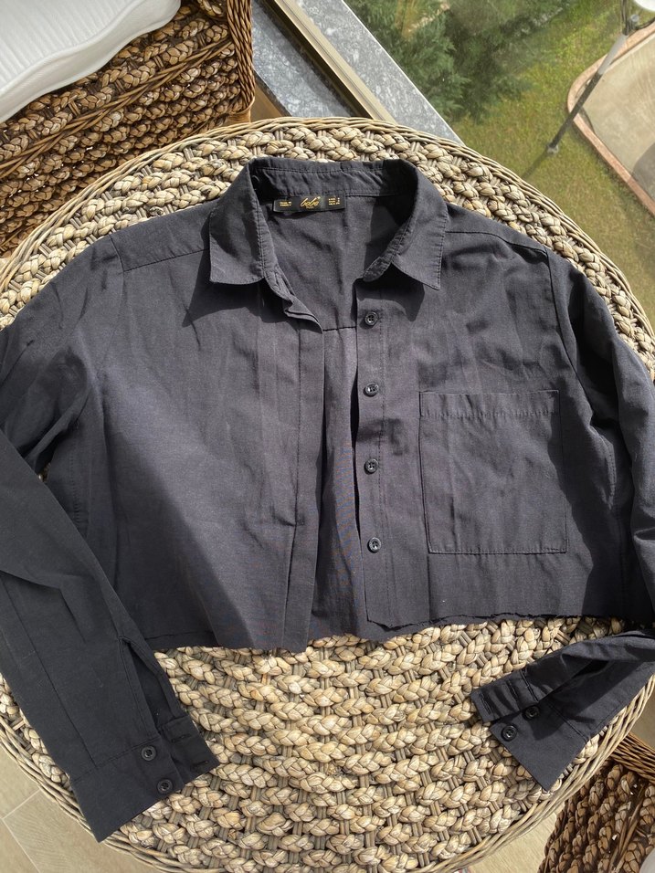 Kadın Siyah Düğmeli Gömlek - Görsel 2