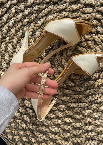 Bej Platform Topuklu Kadın Abiye Ayakkabı - Görsel 6