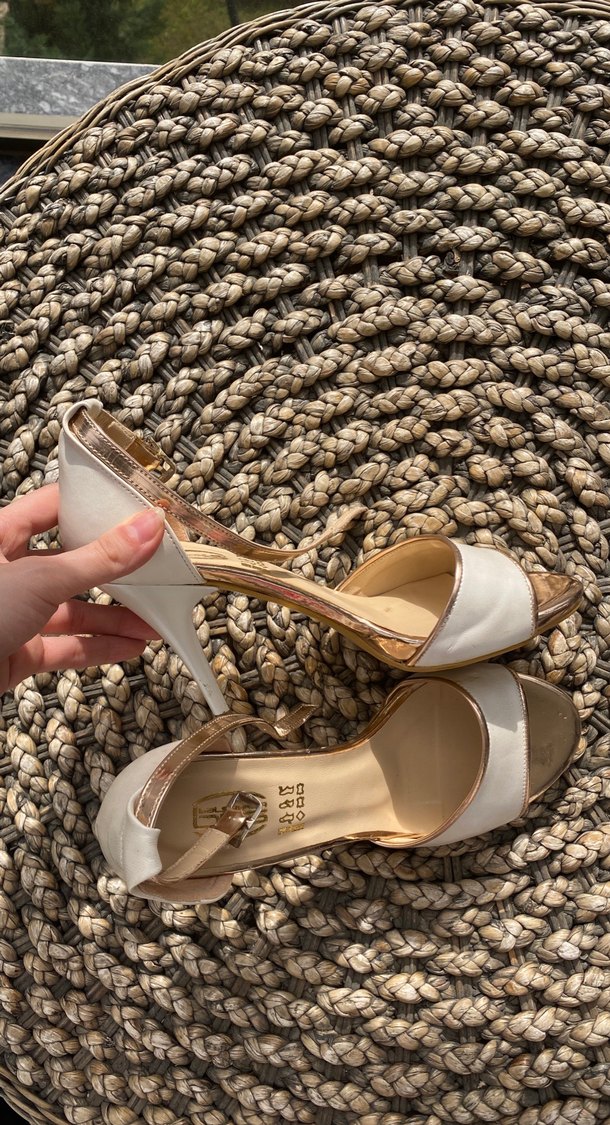 Bej Platform Topuklu Kadın Abiye Ayakkabı - Görsel 3