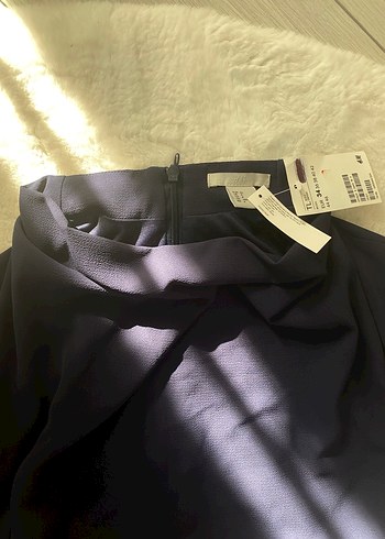 Drapeli Lacivert Midi Elbise - Görsel 2