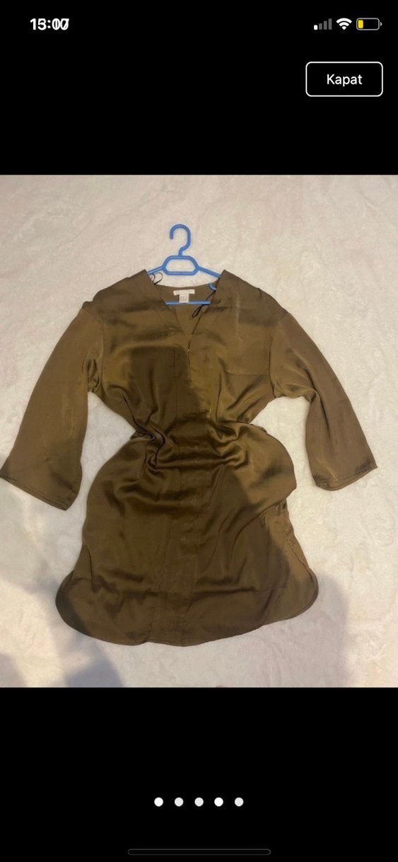 Kadın saten Elbise - Görsel 4