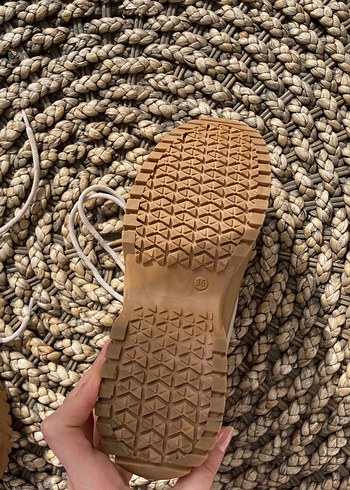 Bej Platform Topuklu Kadın Spor Ayakkabı - Görsel 5