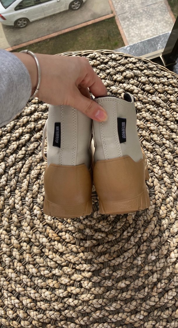 Bej Platform Topuklu Kadın Spor Ayakkabı - Görsel 4