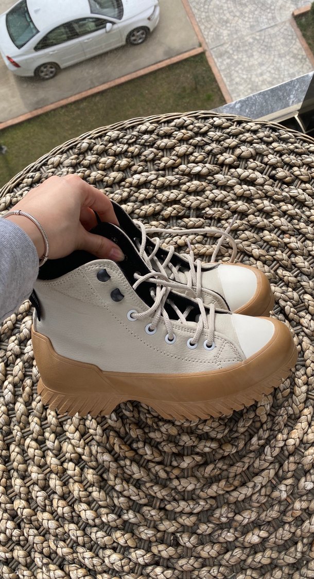 Bej Platform Topuklu Kadın Spor Ayakkabı - Görsel 2