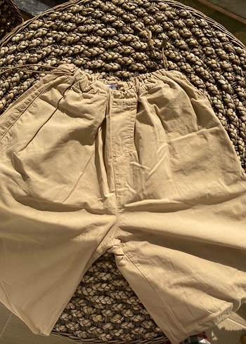 Bej Kadın Keten Salaş Midi Pantolon - Görsel 6