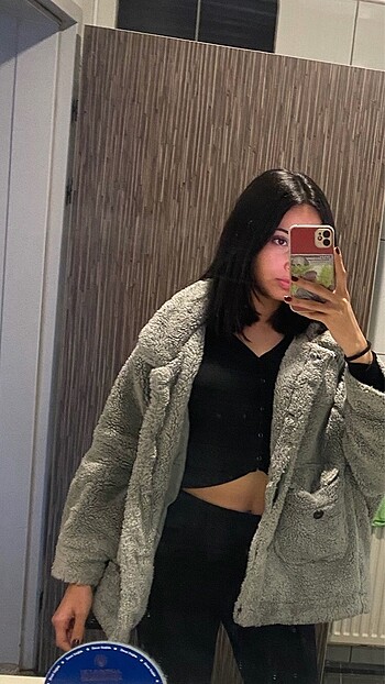 Dilvin gri peluş ceket