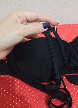 36 Beden siyah Renk Siyah Bikini Üstü