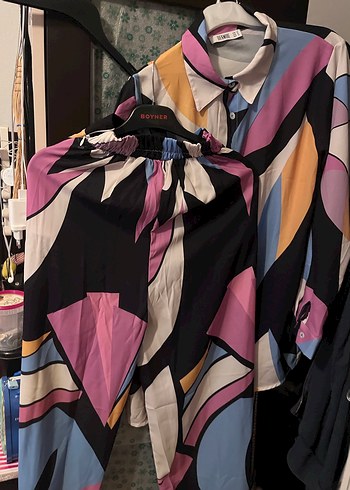 Renkli Desenli Uzun Kollu Kadın ikili takım - Görsel 4