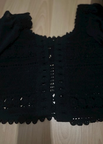 Dantel Detaylı Beyaz Bohem Kısa Bluz - Görsel 4